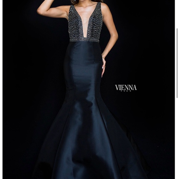 Vienna Prom Dresses & Skirts - Vienna Prom Black Gown with Beaded Bodice